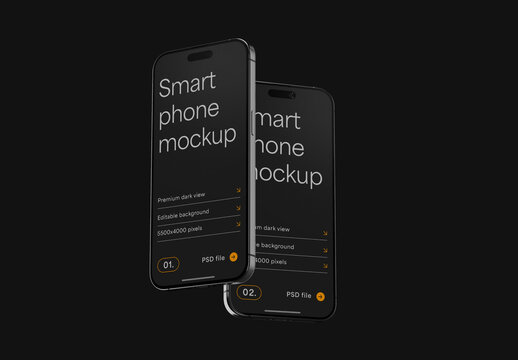 Dark Titanium Smartphone Mockup