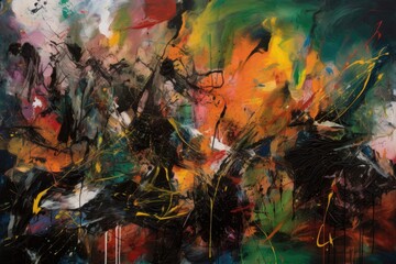 Abstract painting painted with oil paints