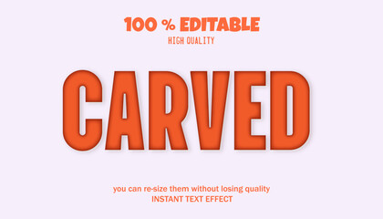 Vector carved text effect