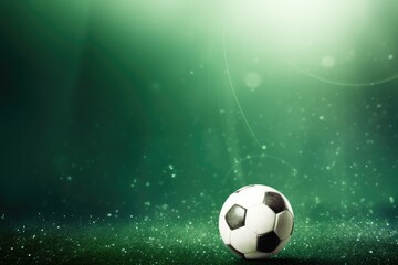Naklejka premium Soccer ball on bright colorful background