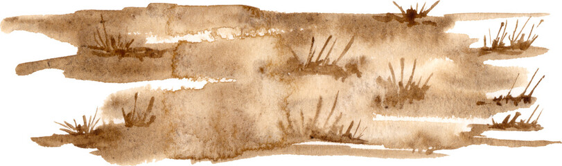 Watercolor Forest tree. Autumn tree with color leaves. Woodland background