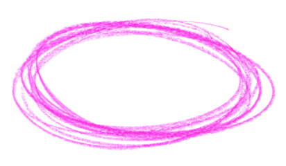 Set photo grunge hand drawn pink circle, scribble wax pastel, crayon isolated on white, clipping path
