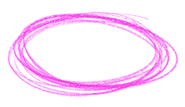 Set photo grunge hand drawn pink circle, scribble wax pastel, crayon isolated on white, clipping path