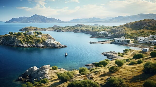 island greek archipelago collection illustration infographics beach, sea greece, triangle polygon island greek archipelago collection