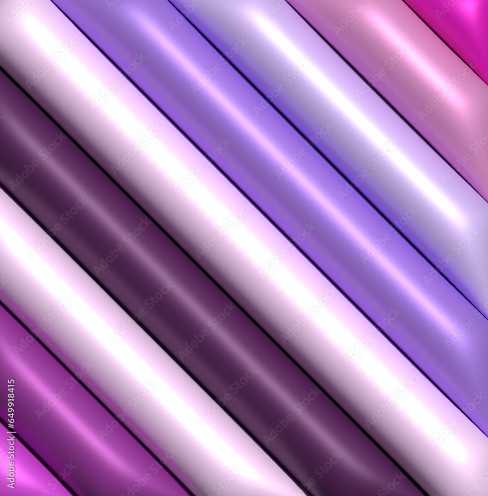 Poster multicolored inflated lines with a shiny surface, 3d rendering illustration