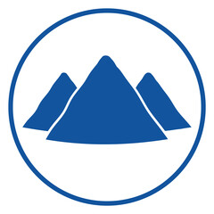 blue mountain circle frame icon