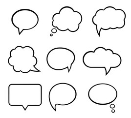 Blank empty speech bubbles vector illustration