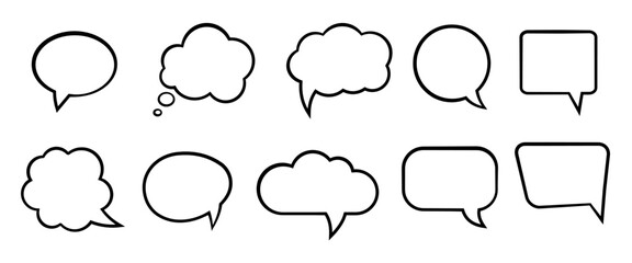Blank empty speech bubbles vector illustration