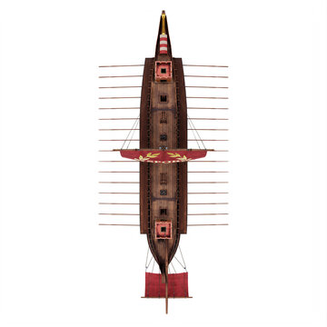 top view ancient wooden warship clip art preview
