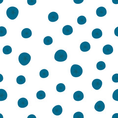 Flat vector cartoon seamless pattern with blueberries. Berry organic background. Trendy pattern for design, printing, textiles on a white background.