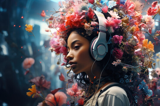 A contemporary digital artwork blending technology and creativity in a digital medium. Generative Ai.