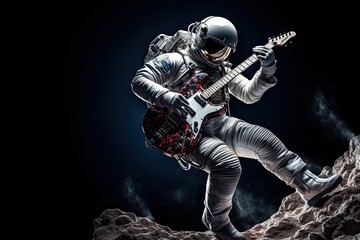 astronaut playing guitar