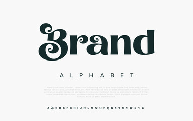 Brand luxury elegant typography vintage serif font wedding invitation logo music fashion property - obrazy, fototapety, plakaty
