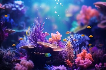 Fototapeta na wymiar colourful coral reef underwater in the sea full of life and tropical fishes