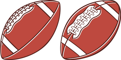 American football ball. Vector illustration.