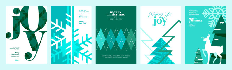 Merry Christmas and Happy New Year greeting cards. Vector illustration concepts for background, greeting card, party invitation card, website banner, social media banner, marketing material. © PureSolution