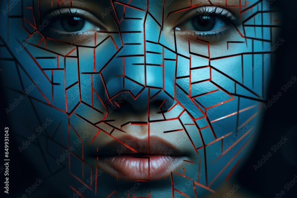 Poster a close-up view of a woman's face with visible lines. this image can be used to depict aging, wrinkl