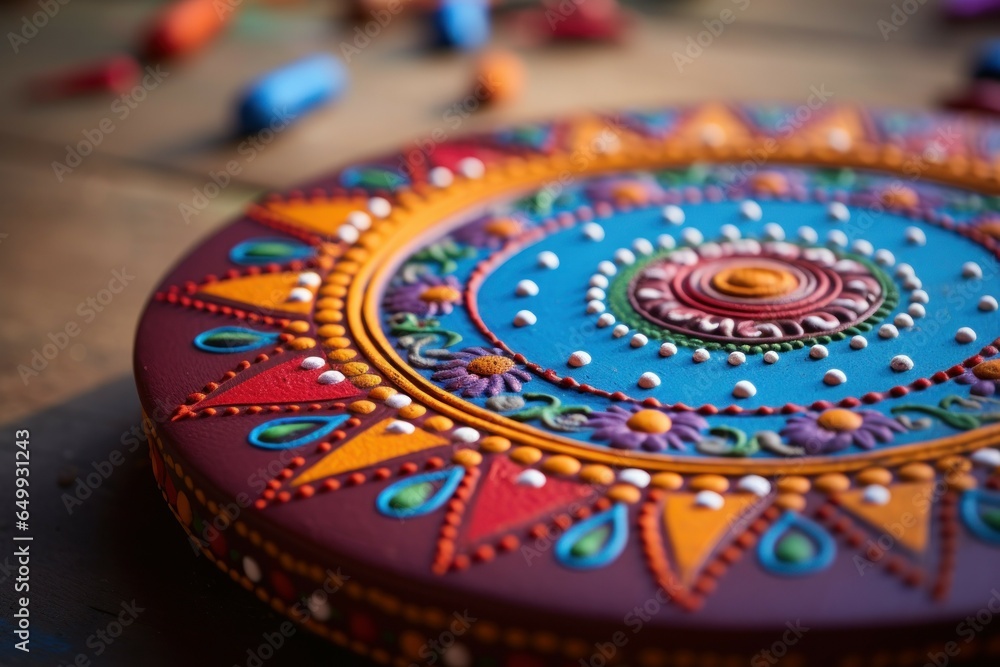 Poster A decorative object is placed on a table, adding a touch of elegance to any space. This versatile image can be used to enhance interior design projects or showcase home decor products.