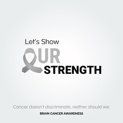 Strength in Art. Inspiring Background Brain Cancer Awareness Design