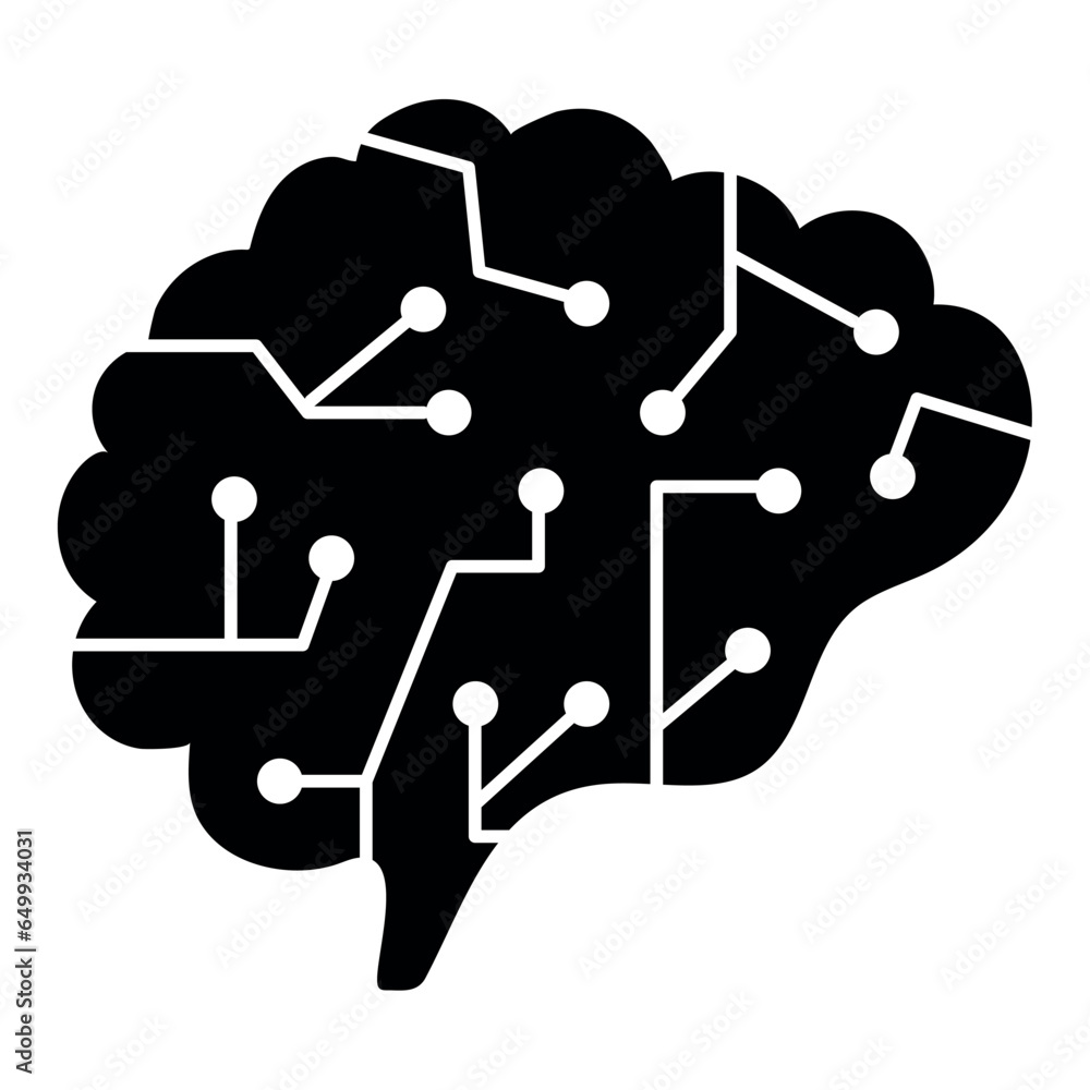 Wall mural profile brain intelligence icon