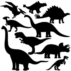 Silhouette of dinosaur's vector illustration