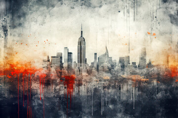 City skyline as illustration wallpaper