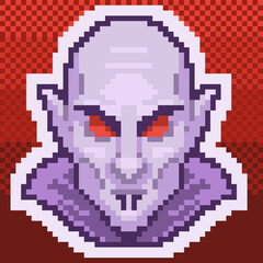 Vampier Pixel Illustration Vector