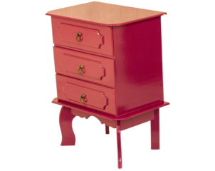 Criado Mudo de três gavetas com puxadores de metal. São Paulo, Brasil. 
Formato de arquivo png fundo transparente.
