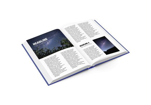 Opened Hardcover Book Mockup Front