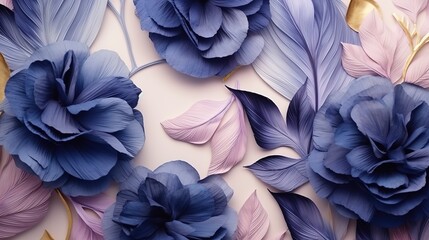 Luxurious flowers in the style of watercolor painting. Luxury floral elements, botanical background or wallpaper design, prints and invitations, cards