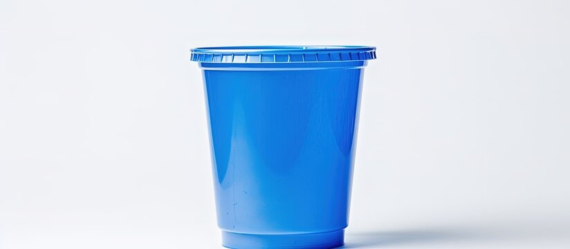 Insulated blue cup on white background
