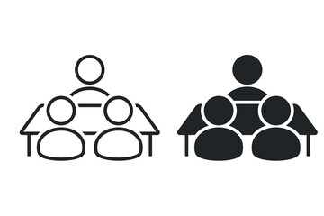 Person meeting icon. Illustration vector