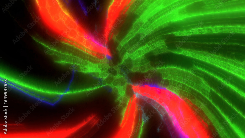 Poster bright colors and forms move and undulate on screen. motion. spinning time travel jump with spinning