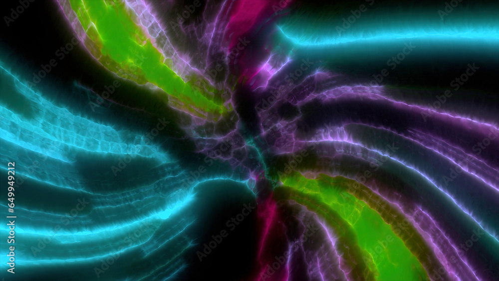 Poster bright colors and forms move and undulate on screen. motion. spinning time travel jump with spinning