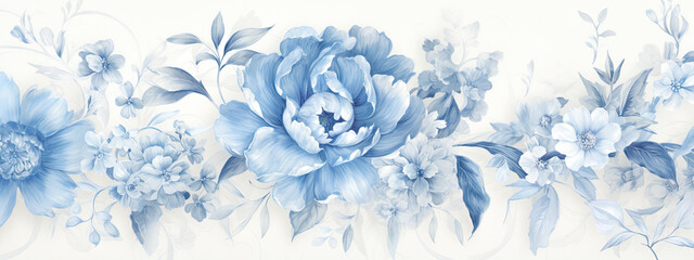 White and Blue Floral Pattern