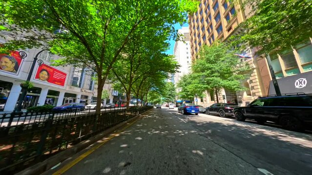 Marietta Street Downtown Atlanta drive tour 2023