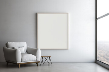 Frame mockup template for product display. Minimal design room for product display mockup. 3d illustration