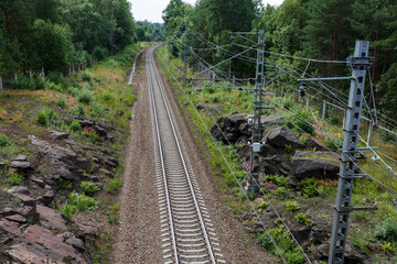 railway tracks, top view