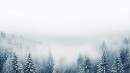 Fototapeta na wymiar Majestic Snow-Covered Fir Tree Grove