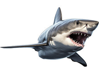 Great White Shark Breaching, Transparent Background
