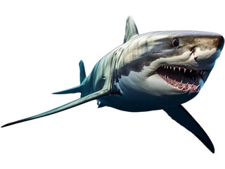 Great White Shark Close-up, Transparent Background