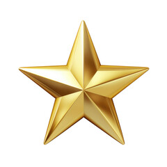 Obraz premium Gold star isolated on transparent background. Generative ai.