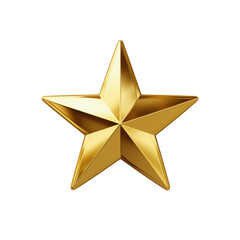 Gold star isolated on transparent background. Generative ai.