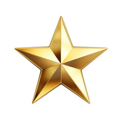 Gold star isolated on transparent background. Generative ai.