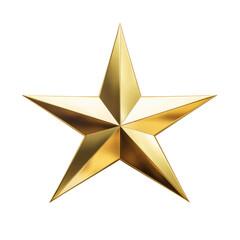 Fototapeta premium Gold star isolated on transparent background. Generative ai.