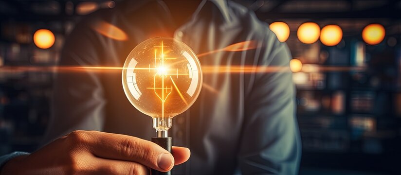 Business viability assessment through market research to evaluate the profitability of a business idea using a magnifier to analyze the lightbulb concept