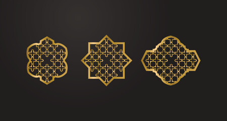 Fototapeta premium Arabian window with traditional ornament laser cut template