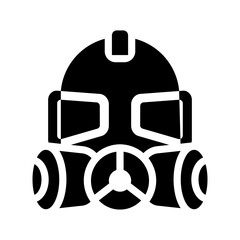 gas mask glyph icon illustration vector graphic. Simple element illustration vector graphic, suitable for app, websites, and presentations isolated on white background