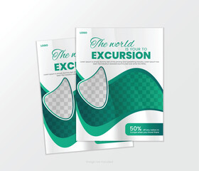 Travel poster or flyer design layout space for photo background. flyer template for travel agency