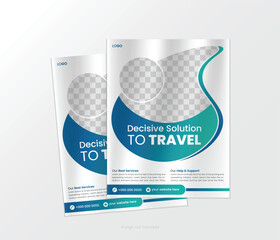 Travel poster or flyer design layout space for photo background. flyer template for travel agency